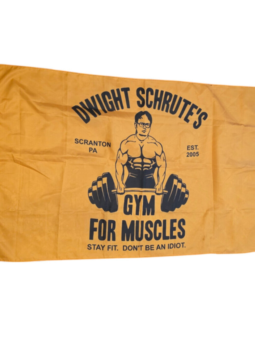 The Office "Dwight Schrute's Gym for Muscles" flag Banner Gold Large